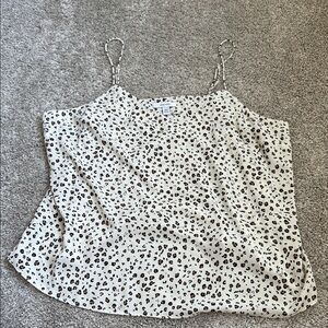 Nine West cream and brown animal print Sleeveless Crop Camisole XXL